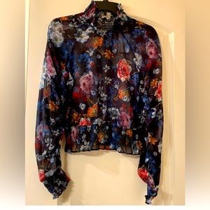 Floral see through blouse very pretty